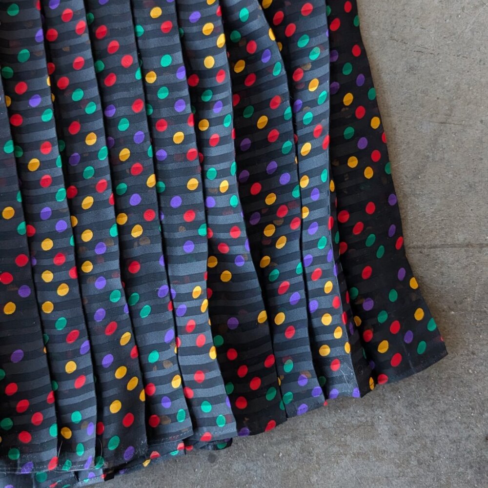 Vintage Montage Dimensions Colorful Rainbow Polka Dot Jacket and Skirt Set - Picture 10 of 13